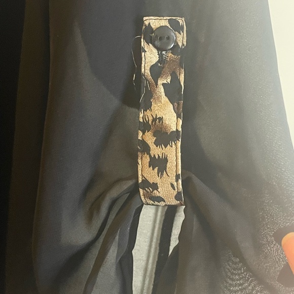 Penelope brand black sheer blouse with leopard detail. Size lg Good condition - Picture 4 of 4